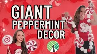 DIY Dollar Tree GIANT Peppermint Garland 🎄🍭