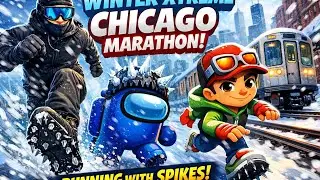 Subway surfers winter xtreme Chicago marathon running with spike among us #subwaysurfers #gaming 