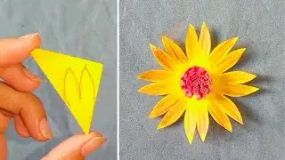 How to make paper sun flower step by step/Very Easy paper Flower Craft/Paper flower/Diy paper flower