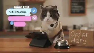 When Your Barista Is a Cat 😹☕ | @Funnymeowshorts