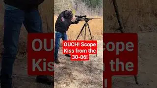 First time at the #range. Scope kissed by a 30-06. #rifle #shorts #subscribe #uglybuck #newbie