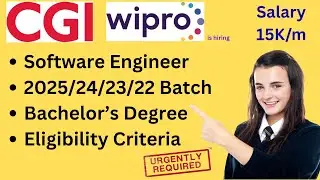 Wipro/CGI is hiring Software Engineer | 2025/24/23/22 batch | Required skills? #jobsforengineers