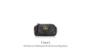 Titip Jual Tas Branded Second: Gucci GG Marmont Matelasse Small Camera Bag Black