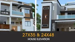 Two beautiful house elevation of plot size 27X35 and 24X48