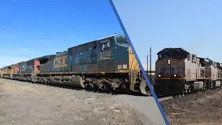 UP 5784 Leads a Manifest with CN and CSX Trailing Power!