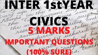 INTER 1ST YEAR CIVICS 5 MARKS QUESTION|CIVICS IMPORTANT QUESTIONS|INTER 1ST YEAR IMPORTANT QUESTIONS