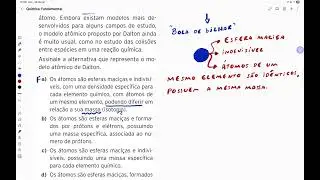 UPE Qu&iacute;mica: An&aacute;lise do Modelo At&ocirc;mico de Dalton