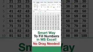 Fill 1 to 100 in Excel WITHOUT Dragging! | Smart Formula with Ctrl + Enter 🔥