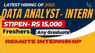 Remote Internship for Data Analyst- Training Program | Any Graduate | Data Analyst Job For Freshers