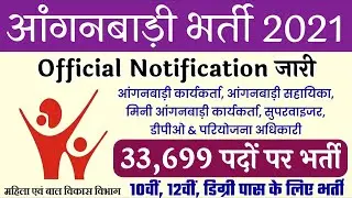 Anganwadi Recruitment 2021 Online Application, Latest Anganwadi Supervisor, Worker Jobs Bharti 2021