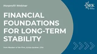 Financial Foundations for Long Term Stability