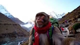 Monkey travel Kedarnath Funny Monkey Moments 😂 | Viral Animal Short