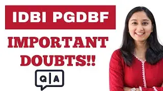IDBI PGDBF 2023 Important Doubts | Banker Couple