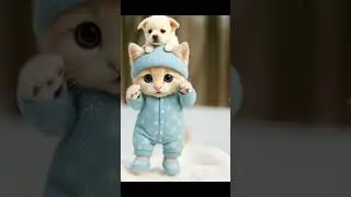 Doodi Doo.. Kitten in Pajamas Dance with his Head-Buddies! #Shorts #kitten #cute #dance #shortsfeed