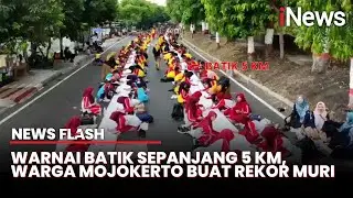 Mojokerto Pecahkan Rekor MURI, Mewarnai Batik Terpanjang dengan Peserta Terbanyak