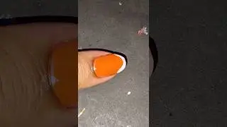 orange 🍊 🧡 french tip Nail art#nailart #nails #shorts💅✨