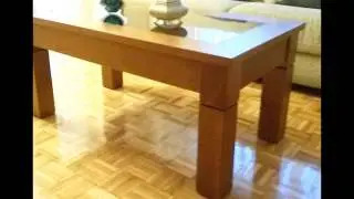 Mesa de centro expositora madera pino | tudecora.com