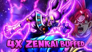 OBLITERATING EVERYONE HE FACES!!! 4X ZENKAI BUFFED EX BEERUS | Dragon Ball Legends