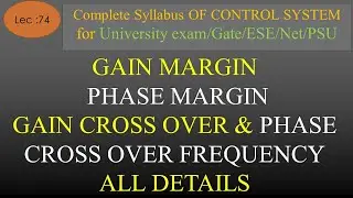 Lec-74 Gain margin,Phase margin, Gain Cross Over and Phase Cross Over Frequency | CS | R K Classes |