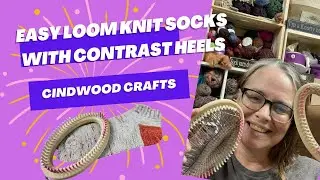 🎥 Vanilla Socks on the Loom | Easy Loom Knit Socks with Contrast Heels