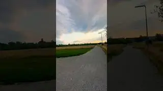 Sunset evening walk #asmr #walkingsounds #sunset #summer #shorts
