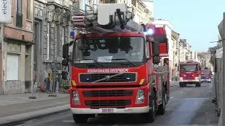 25X Hulpdiensten met Spoed onderweg naar een Brand in Brussel - Fire brigade Brussels ..
