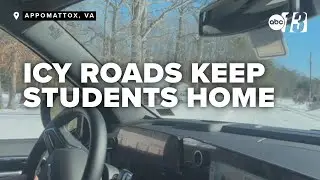 ABC13 rides along school bus route as icy roads keep students at home in Virginia