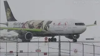 Fly The Flag' Air Canada 2026 Olympic Livery Departure On Heavy Snow Storm #videos 