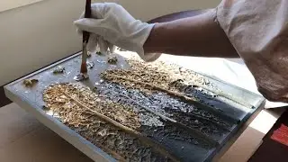 Botanical Plaster Casting Art With  Gold Leaf Sheets/ Ideas for cement or plaster/ How to make DIY