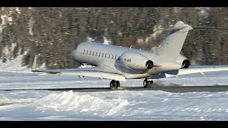 Golden Hour APPROACH Into SAMEDAN - Global 6000 [4K]