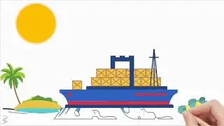 Let's learn | How to draw Ship Drawing | Painting | Coloring | Art by Hand