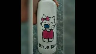 How to Make a Hello Kitty Bottle Art!