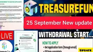 Treasure NFT//Treasure Fun New Update today/ 25 Sep sundarlal sir important mitting/ tuft withdrawal