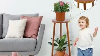 Stylish Tall Indoor Plant Stand! 2-Tier Wooden Flower Shelf for Living Room & Garden 🌿✨
