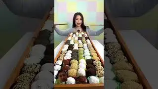 Makan mochi satu meter #mukbang #mochikacanghijau #food #resepmochi #makanan