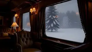 Luxury Train Journey in Snowstorm | Train Window View with Heavy Snow for Deep Sleep