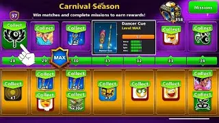8 ball pool pool pass Level Max 😍 Carnival Season cues upgrades