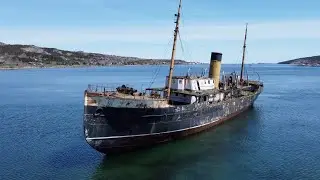 Exploring An Abandoned Shipwreck by Drone | SS Kyle, Harbour Grace, NL, 4K Footage