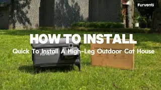 Quick To Install A High-Leg Outdoor Cat House Dark Grey