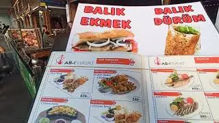 Restaurant prices under Galata Bridge while going from Eminonu to Karaköy. Check it out.