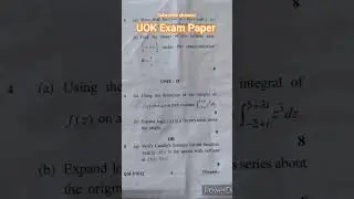 UOK Mathematics Sem. 1st Exam Paper #UOK # Analysis Paper 1