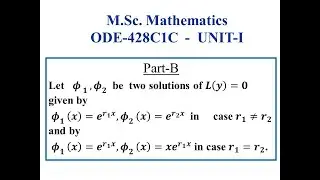 ODE # M.Sc. # second order homogeneous equation # 428C1C # Tamil