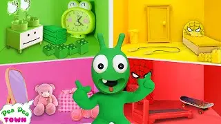 Pea Pea play in four colors playhouse  Cartoon for Kids