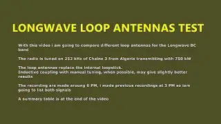 Longwave Loop Antennas Test