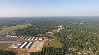 Moore County Airport (KSOP) Flyover of Airport Terminal and Hangars