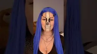 Is it too early for Halloween makeup? #halloween #skull #skeleton #makeup #contentcreator #shorts