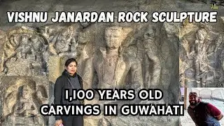 1,100 years Old Vishnu Rock Cut Sculpture in Guwahati Assam near Brahmaputra carved by Pala Dynasty