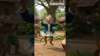 little royal monkey dancing to dad drum Best🐒👑pure joy in ever movie #monkey #shorts #viral#king #ai
