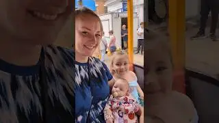 Mom and babies! Train ride in the city #shorts