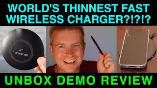 Thin Fast Wireless Charging Pad by Tinwoo Demo Review Unboxing Qi Charger iPhone Samsung AirPods